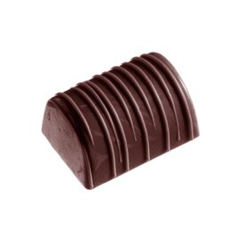 Schokoladenform  • Halbzylinder | 24 Mulden | Muldenmaß 36 x 26 x H 18 mm  L 275 mm  B 135 mm Produktbild