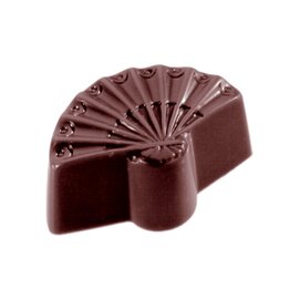 Schokoladenform  • Fächer  • Halbkreis | 24 Mulden | Muldenmaß 40 x 25 x H 17 mm  L 275 mm  B 135 mm Produktbild