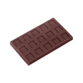 Schokoladenform  • Schokoladentafel|vertieft | 20 Mulden | Muldenmaß 49 x 29 x H 4 mm  L 275 mm  B 135 mm Produktbild
