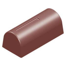 Schokoladenform  • Halbzylinder | 25 Mulden | Muldenmaß 39 x 17,60 x H 15,50 mm  L 275 mm  B 135 mm Produktbild