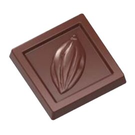 Schokoladenform  • quadratisch|Kakaofrucht | 21 Mulden | Muldenmaß 31,5 x 31,5 x H 5 mm  L 275 mm  B 135 mm Produktbild