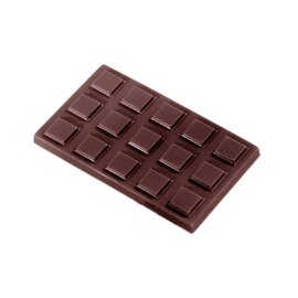 Schokoladenform  • Schokoladentafel|erhaben | 20 Mulden | Muldenmaß 49 x 29 x H 4 mm  L 275 mm  B 175 mm Produktbild