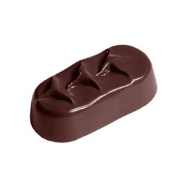 Schokoladenform  • oval | 12 Mulden | Muldenmaß 60 x 29 x H 19 mm  L 275 mm  B 135 mm Produktbild