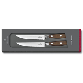 Steakmesser-Set GRAND MAÎTRE WOOD 2-teilig gerade Wellenschliff | Klingenlänge 12 cm L 24,5 cm Produktbild