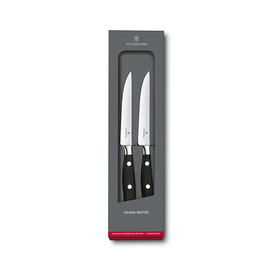 Steakmesser-Set GRAND MAÎTRE 2-teilig schwarz | Klingenlänge 12 cm | Wellenschliff Produktbild
