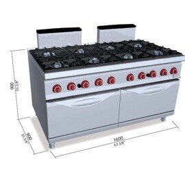 Gasherd SG9F8+2FG Gastronorm 70,6 kW | Backofen | 2 Backöfen Produktbild