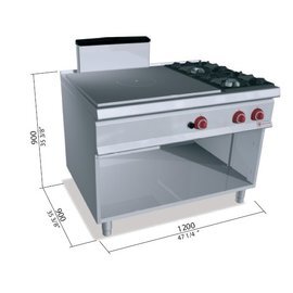 Gasherd SG9TP2FM 27 kW | Backofen | Unterbau offen Produktbild