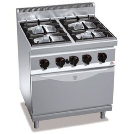 Gasherd G7F4+FG Gastronorm 28,8 kW | Backofen | Brennerwanne aus Stahl Produktbild