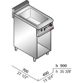 Elektro-Wasserbad CONSTANT E7BM4M MACROS 700 GN 1/1  • 1200 Watt | Unterbau offen Produktbild