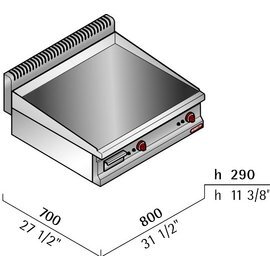 Elektro-Bratplatte MACROS 700 E7FL8B-2/VTR • Oberfläche Ceran • glatt | 230 Volt 5,5 kW 1 Phase Produktbild