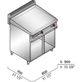 Elektro-Bratplatte MACROS 700 E7FL8MP-2/CR • Oberfläche Stahl verchromt • glatt | 230 Volt 9,6 kW 3 Phasen Produktbild