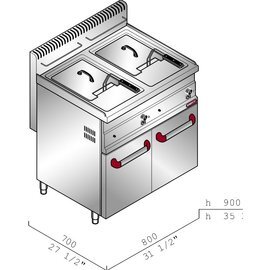 Gas-Standfritteuse TURBO GL10+10M C4/10-15 | 2 Becken 4 Körbe 20 ltr 13,8 kW (Gas) Produktbild