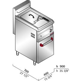 Gas-Standfritteuse TURBO GL10M C2/10-15 | 1 Becken 2 Körbe 10 ltr 6,9 kW (Gas) Produktbild