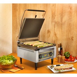 Kontaktgrill| Griddleplatte Panini XL | 230 Volt | Gusseisen • glatt • gerillt Produktbild