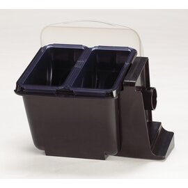 Beilagenbehälter The Mini Dome® Garnish Center schwarz mit Deckel 2 Fächer 960 ml Produktbild
