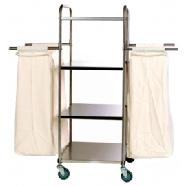 Wäschewagen mit 2 Wäschesäcke | 4 Ablageflächen | 1450 mm x 500 mm H 1400 mm Produktbild