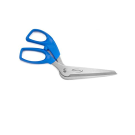 Pizzaschere Edelstahl | Grifffarbe blau | abgewinkelt | Klingenlänge 120 mm Produktbild