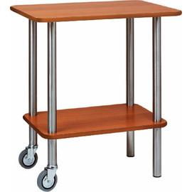 Beistellwagen CA 901 2R nussbaumfarben  | 2 Borde  | 2 Lenkrollen Produktbild