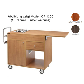 Flambierwagen Gas 1 Kochstelle  | wengefarben  L 1050 mm  B 580 mm  H 850 mm Produktbild
