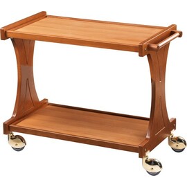 Servierwagen CL 2000 nussbaumfarben  | 2 Borde  | 4 Lenkrollen Produktbild