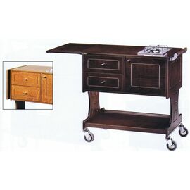 Flambierwagen Gas 2 Kochstellen  | walnussfarben  L 1070 mm  B 580 mm  H 910 mm Produktbild