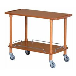 Servierwagen CLP 2002 nussbaumfarben  | 2 Borde  | 4 Lenkrollen Produktbild