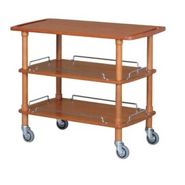 Servierwagen CLP 2003 L40 nussbaumfarben  | 3 Borde  | 4 Lenkrollen Produktbild