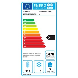 Kühltisch SNACK4100TN 260 Watt 449 ltr | 4 Volltüren | 1 Schublade Produktbild 1 S