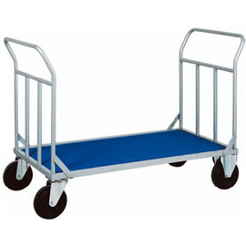Gepäckwagen Stahl blau | Rollen-Ø 200 mm  H 1020 mm Produktbild