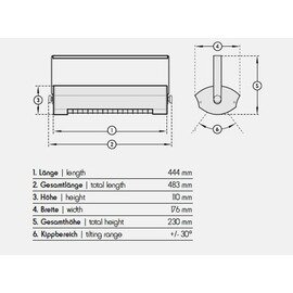 Infrarotheizstrahler 2000 anthrazit zur Wand- | Deckenmontage 2,0 kW ohne Schalter  L 444 mm Produktbild 1 S