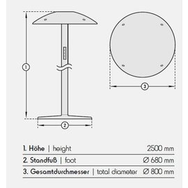 Terrassenheizer Sundowner mit Tisch Standgerät 2,0 kW Produktbild 1 S