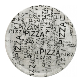 Pizzateller Ø 310 mm NAPOLI WHITE & BLACK Porzellan Schriftzugmuster "Pizza" weiß | schwarz Produktbild