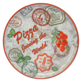 Pizzateller Ø 310 mm NAPOLI CHARME Porzellan Vollflächendekor rot Produktbild