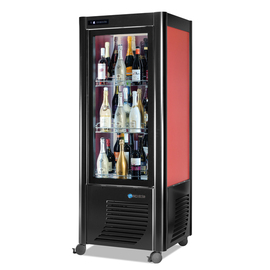 Weintemperierschrank Cantina 1 schwarz/rot  | Glastür Produktbild