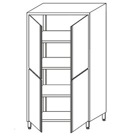 Durchreichehochschrank KDT-210 mit 3 Zwischenböden mit Flügeltüren 1000 mm  x 600 mm  H 1800 mm Produktbild