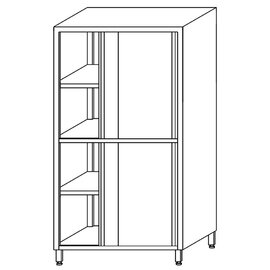 Durchreichehochschrank KDT-208 mit 3 Zwischenböden mit Schiebetüren 1000 mm  x 600 mm  H 2000 mm Produktbild