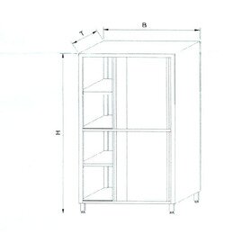 Hochschrank KDT-206 mit Zwischenboden mit Schiebetüren 1000 mm  x 600 mm  H 1800 mm Produktbild