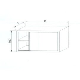 Wandhängeschrank KGT - 083 mit Schiebetüren  L 2000 mm  B 300 mm  H 600 mm Produktbild