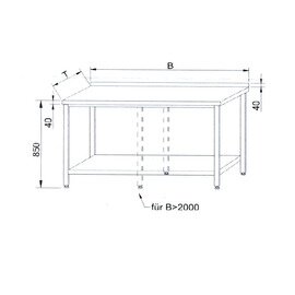 Arbeitstisch Grundboden 1000 mm 700 mm Höhe 850 mm Produktbild