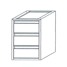 Unterbau-Schubladenblock mit 3 Schubladen | 420 mm  x 490 mm  H 600 mm Produktbild