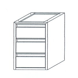 Unterbau-Schubladenblock mit 3 Schubladen | 420 mm  x 590 mm  H 600 mm Produktbild