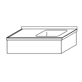 Hängetisch KST - 131 mit Abtropffläche links glatt 1 Becken | 400 x 400 x 250 mm L 1200 mm B 600 mm Produktbild