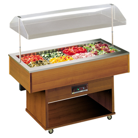 Salatbar Delizie mit Hustenschutz walnussfarben | passend für 4 x GN 1/1 - 150 mm Produktbild