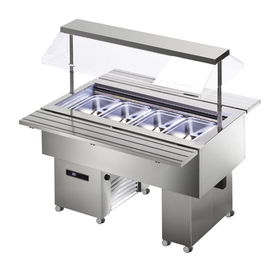 Salatbar Isola 4M VT mit Hustenschutz | passend für 4 x GN 1/1 - 150 mm Produktbild