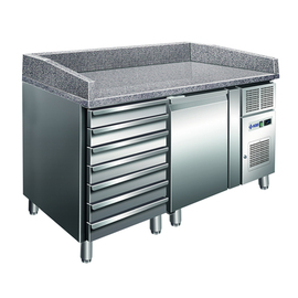 Pizzatisch Pizza 1610 | Umluftkühlung | Aufkantung | Volltür | 7 Schubladen Produktbild