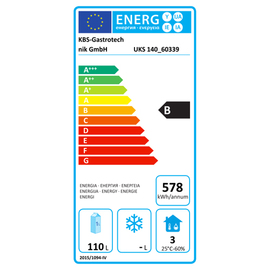 Schubladenkühler UKS 140 Edelstahl | 150 ltr | R600a Produktbild 3 L