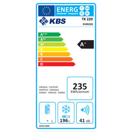 Energiespar-Tiefkühlschrank TK 220 weiß 215 ltr | Statische Kühlung | Türanschlag rechts Produktbild 1 L