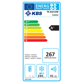 Energiespar-Tiefkühlschrank TK 310 CHR 248 ltr | Statische Kühlung | Türanschlag rechts Produktbild 1 S