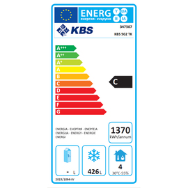 Gewerbetiefkühlschrank GN 2/1 KBS 502 TK weiß 520 ltr | Statische Kühlung | Türanschlag rechts Produktbild 1 L