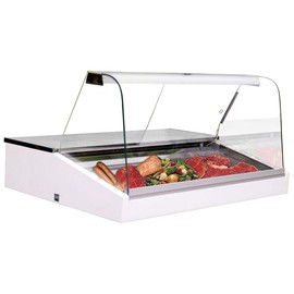 Mehrzweckvitrine Basic 100 | wei&szlig; L 990 mm B 945 mm H 730 mm Produktbild